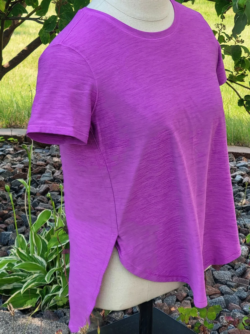 Old Navy Purple Short Sleeve Crewneck Tee Girls Large
